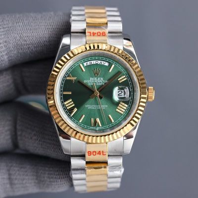 ROLEX Day-date Replica with Green Dial 904L Steel 8215 Automatic Movement 41MM Watch
